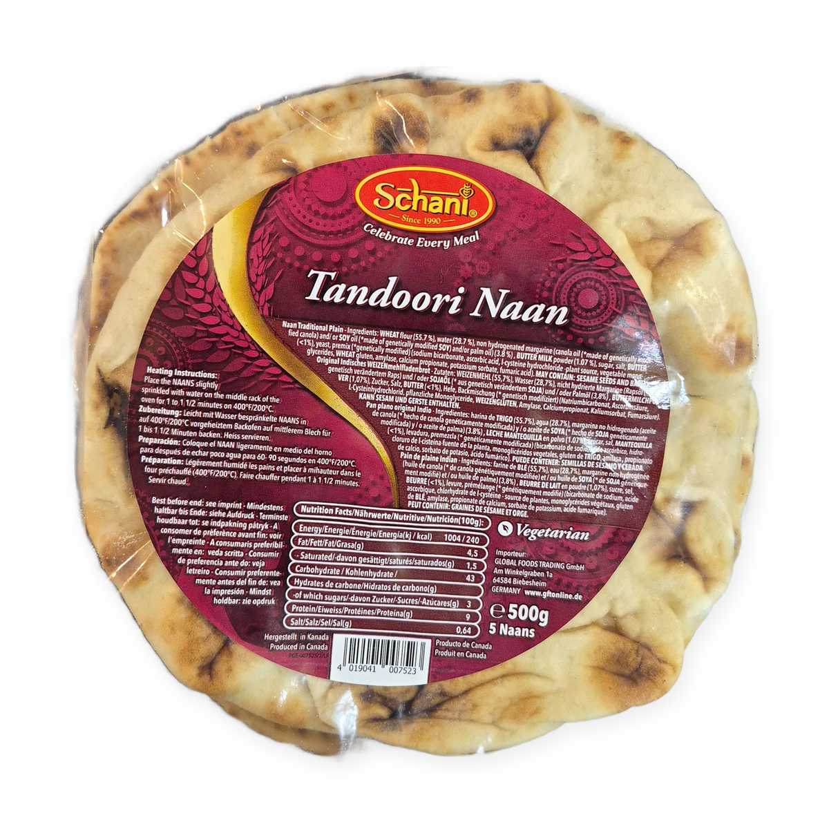 Schani Naan Tandoori Plain 500g