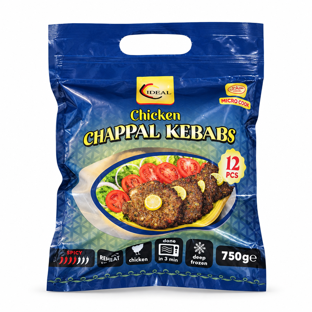 Ideal Frozen Chappal Kebab Chicken 12pcs